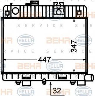 Радіатор 3E30 316 М10 82-91 (авт) HELLA 8MK 376 766-461