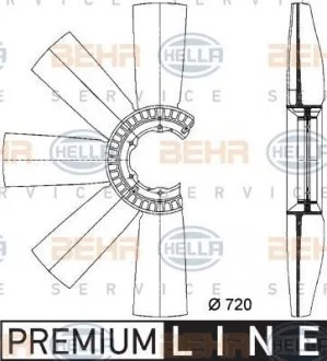 Фото крильчатка вентилятора HELLA 8MV 376 733-091 Крильчатка вентилятора HELLA 8MV 376 733-091