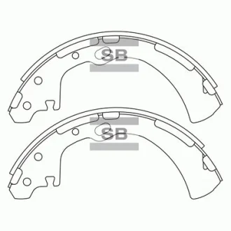 Колодки тормозные задние (барабанного типа) Nissan Navara (-04) Hi-Q (SANGSIN) SA172