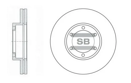 Диск тормозной (кратно 2) передний (вентилируемый) Kia Pregio (-05) (D=257.8mm) Hi-Q (SANGSIN) SD2027