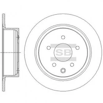 Тормозной диск задний Hi-Q (SANGSIN) SD3052