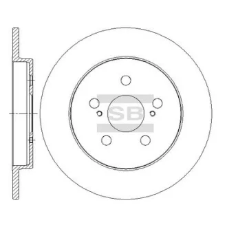 Диск гальмівний (кратно 2) задній Toyota Prius (09-) (D=259.0mm) HI-Q Hi-Q (SANGSIN) SD4060