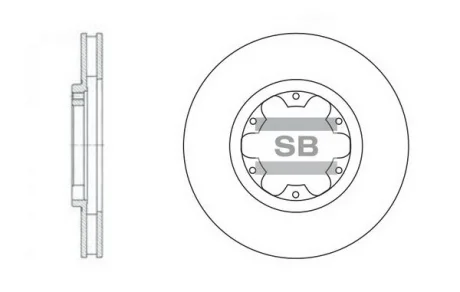 Диск тормозной (кратно 2) передний (вентилируемый) Nissan Navara D22 (03-) (D=28 Hi-Q (SANGSIN) SD4214