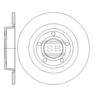 Диск гальмівний (кратно 2) задній Mazda 3 BK (03-) (D=279.9mm) HI-Q Hi-Q (SANGSIN) SD4427 (фото 1)