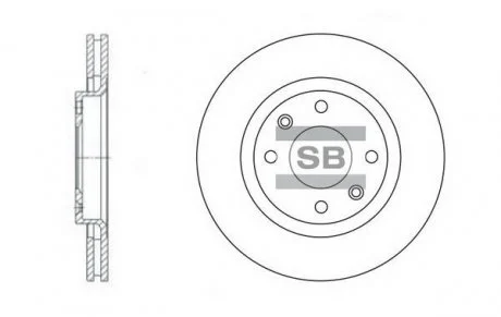 Гальмівний диск передній Hi-Q (SANGSIN) SD5001