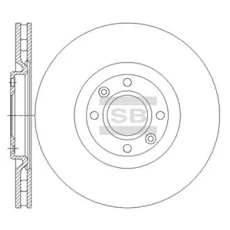 Диск гальмівний (кратно 2) передній (вентильований) Citroen DS4 (11-) (D=301.8mm) HI-Q Hi-Q (SANGSIN) SD5005