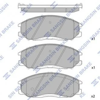 Колодка гальмівна передня (58101-26A30) SANGSIN Hi-Q (SANGSIN) SP1115