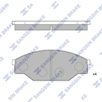 Колодки тормозные передние Toyota Hi-Lux Hi-Q (SANGSIN) SP1121 (фото 1)