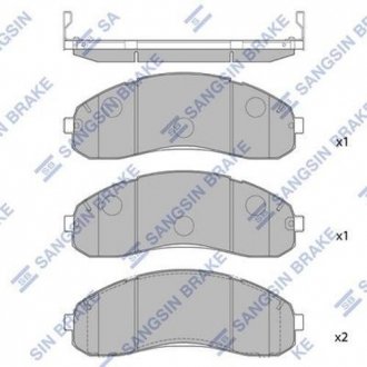 Тормозные колодки передние Kia K3000 02- Hi-Q (SANGSIN) SP1148 (фото 1)