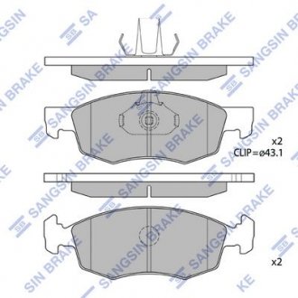 Колодки тормозные передние FIAT DOBLO Hi-Q (SANGSIN) SP1198 (фото 1)