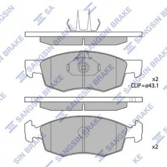 Колодки тормозные передние FIAT DOBLO Hi-Q (SANGSIN) SP1198