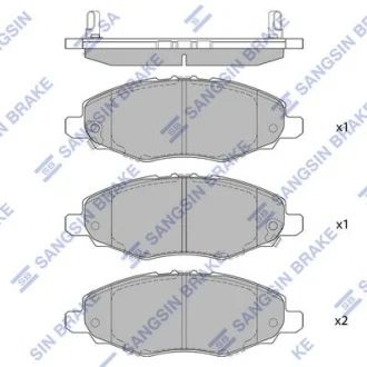 Фото 1 - колодки дискового тормоза Hi-Q (SANGSIN) SP1412 Колодки дискового тормоза Hi-Q (SANGSIN) SP1412 (фото 1)