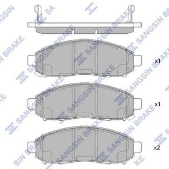 Колодки гальмівні дискові (комплект 4 шт) Hi-Q (SANGSIN) SP1460A