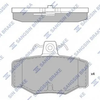 Гальмівні колодки дискові Hi-Q (SANGSIN) SP1741