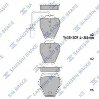 Фото 1 - колодки гальмівні Hi-Q (SANGSIN) SP1790 Колодки гальмівні Hi-Q (SANGSIN) SP1790 (фото 1)