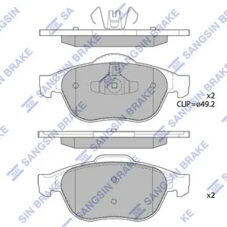 Колодки тормозные передние Renault Megane II (05-), Scenic II, III (05-) Hi-Q (SANGSIN) SP1802