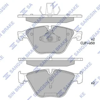 Колодки гальмівні передні BMW 5 (F07, F10, F18) (10-), 6 (F12, F13) (11-), 7 (F01,F02,F03,F04) (11-) HI-Q Hi-Q (SANGSIN) SP1821