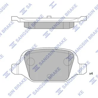 Колодки тормозные задние Fiat Panda (10-), 500C (312) (09-) Hi-Q (SANGSIN) SP1823