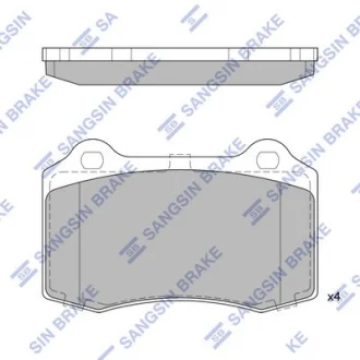 Колодки гальмівні передні Volvo S60 (04-), Peugeot 406 (-06) HI-Q Hi-Q (SANGSIN) SP1854