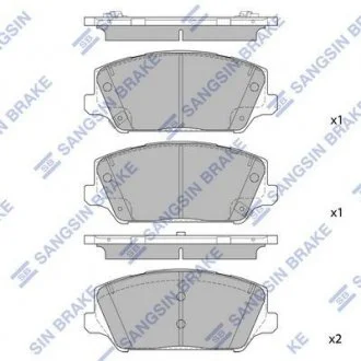 Колодки передні гальмівні CADENZA 2016-2019 GRANDEUR 2017-2019 Hi-Q (SANGSIN) SP1986 (фото 1)