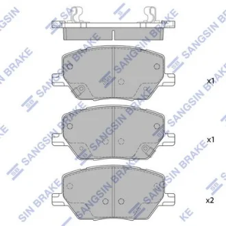 Колодки гальмівні передні Fiat 500X (16-), Jeep Renegade (15-), Jeep Compass (23-) HI-Q Hi-Q (SANGSIN) SP4006