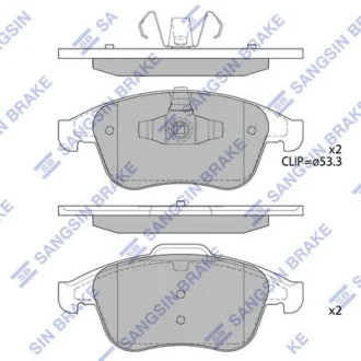 Колодки тормозные передние Renault Laguna (07-), Scenic III (09-) Hi-Q (SANGSIN) SP4055