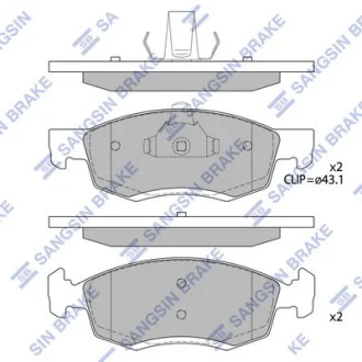 Колодки тормозные передние Renault Logan (04-) Hi-Q (SANGSIN) SP4099
