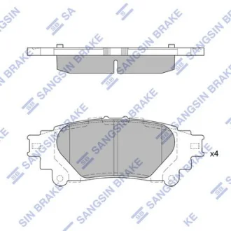 Колодки тормозные задние Lexus IS250 (13-), Prius (11-) Hi-Q (SANGSIN) SP4131