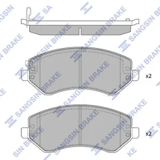 Колодки тормозные передние Chrysler Voyager (-08), Dodge Caravan (04-) Hi-Q (SANGSIN) SP4170 (фото 1)