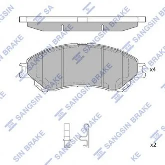 Колодки гальмові дискові передні Hi-Q (SANGSIN) SP4212