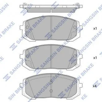 Колодки гальмівні передні (диск) Elantra седан VII 2020~ Hi-Q (SANGSIN) SP4334