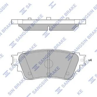 Колодки гальмівні задні Mitsubishi Outlander (22-) HI-Q Hi-Q (SANGSIN) SP4338