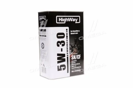 Масло моторное. 5W-30 SN/CF (Канистра 4л) HighWay 10117