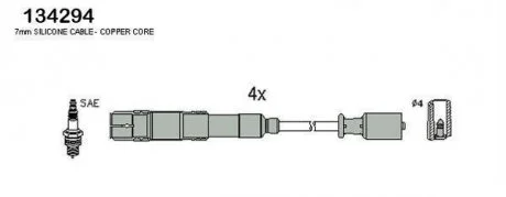 DB Комплект высоковольтных проводов W169,245 04- HITACHI 134294