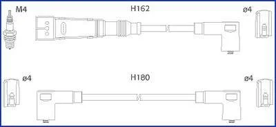 VW К-кт высоковольтных проводов 80,100,Passat 2.0/2.2 HITACHI 134715