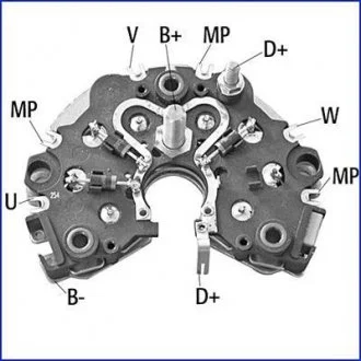 VW Мост диодный Audi 100,80,A4/6/8,Citroen Berlingo,Jumpy,ZX,Fiat Scudo, HITACHI 139473