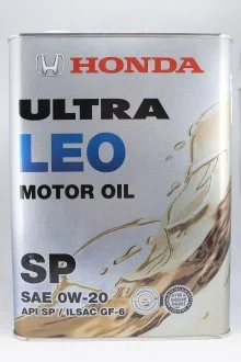 Масло моторное Ultra LEO 0W-20 SP 4л Япония HONDA 0822799974 (фото 1)