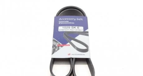 Фото 1 - ремінь генератора HUTCHINSON 1029 SK 6 Ремінь генератора HUTCHINSON 1029 SK 6 (фото 1)