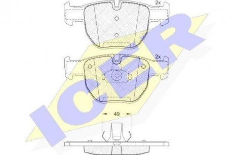 Комплект тормозных колодок, дисковый тормоз ICER 181574 (фото 1)