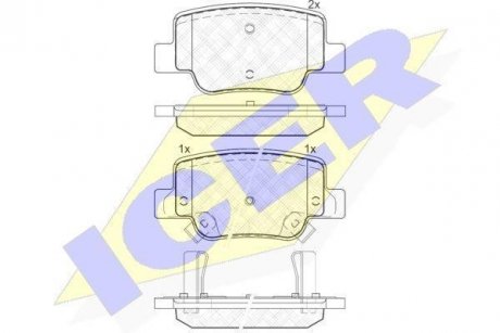 Комплект тормозных колодок, дисковый тормоз ICER 181945