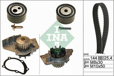 Комплект ременя ГРМ з помпою води INA 530 0474 30