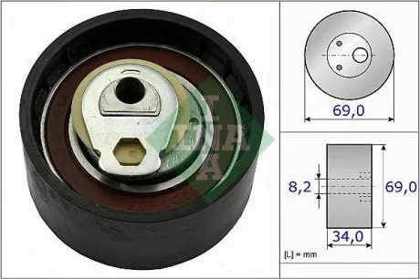 Ролік натяж. ГРМ Ducato/Daily 2.3 JTD 02>06 INA 531 0505 10 (фото 1)