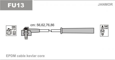 Комплект проводов зажигания Ford Escort 1.4i Janmor FU13 (фото 1)