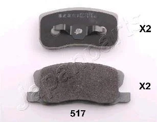 Комплект тормозных колодок, дисковый тормоз JAPANPARTS PA-517AF (фото 1)