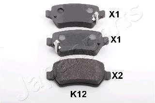 KIA Тормозн.колодки задн.Venga 10-,Pro Ceed,Opel Astra G,H,Combo,Meriva,Zafira B JAPANPARTS PP-K12AF
