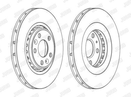 Гальмівний диск передній Renault Clio, Espace, Grand Scenic, Laguna, Megane, Scenic, Talisman Jurid 562596JC1