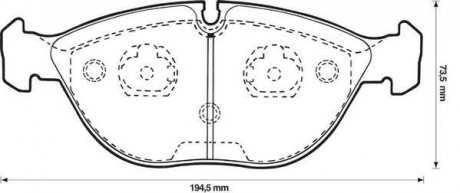 Комплект колодок тормозных дисковых тормозов (4шт) Jurid 571872J
