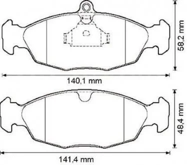 Гальмівні колодки передні OPEL ASTRA/COMBO/CORSA/TIGRA/VECTRA DAEWOO LANOS/NEXIA Jurid 571924J
