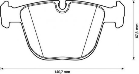 Гальмівні колодки задні BMW 1-Series, 3-Series, 5-Series, 6-Series, 7-Series, X5, X6 / Bentley / Rol Jurid 571991JC (фото 1)