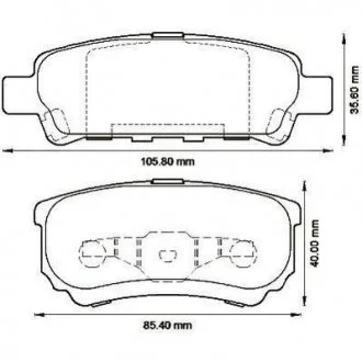 Тормозные колодки задние JEEP COMPASS/PATRIOT MITSUBISHI LANCER/OUTLANDER DODGE CALIBER Jurid 572547J
